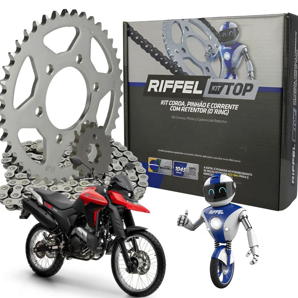 Kit Relação Transmissão Riffel Xtz 250 Lander Com Retentor