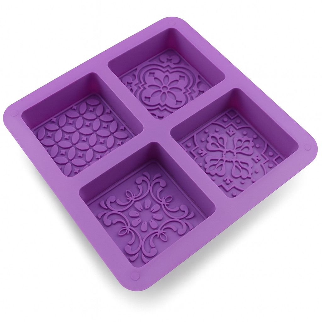 Forma Quadrada Silicone Sabonete Saboaria Artesanal Arabesco em Oferta na Shopee