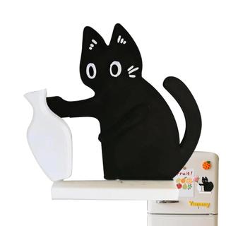 Gato Bigode Geladeira Ímã Bonito Preto Gatinho Titular Vaso Para Amigos Colegas alpilyn3br