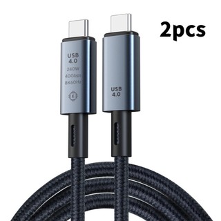 Cabo USB 4 Thunderbolt Tipo C de 40 Gbps, 240 W, PS5, Mac, Windows, 8K, 4K, Azul Aço