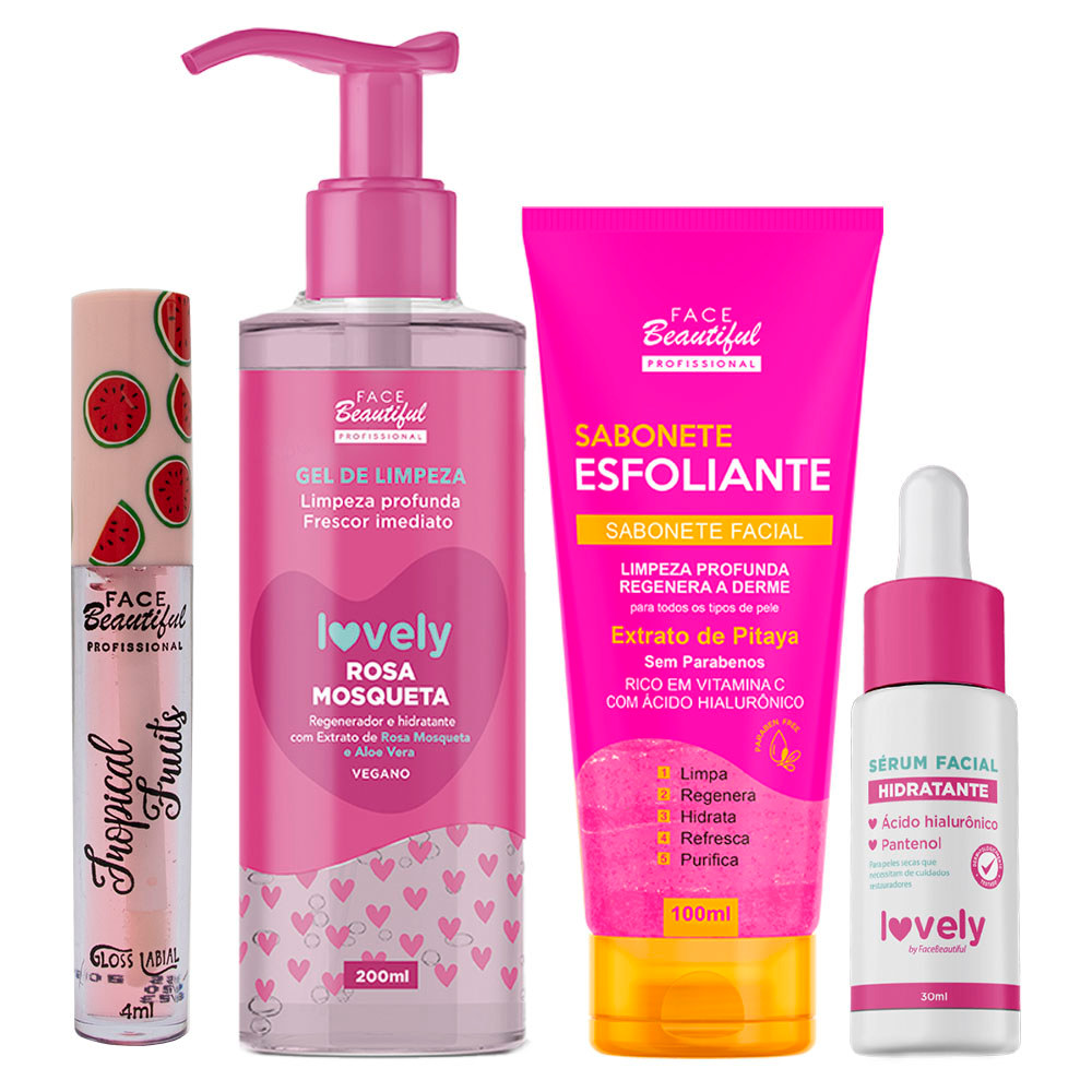 Kit Facial Glow – Limpeza, Esfoliação e Hidratação em Oferta na Shopee