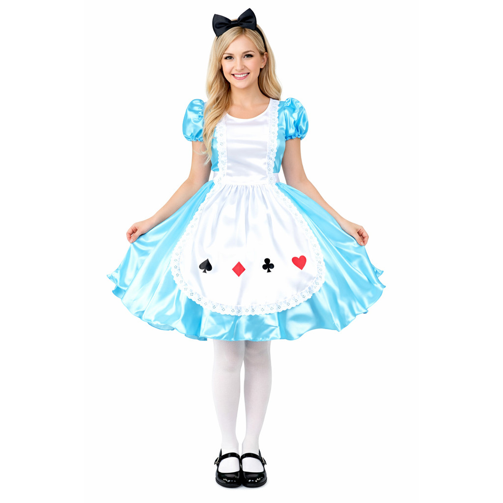 Fantasia Adulto Princesa Luxo Curta Alice Pais Maravilhas