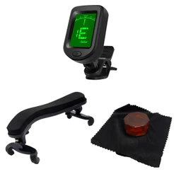 Kit para Violino 3/4 4/4 com Afinador Digital + Espaleira Anatômica Regulável + Breu claro