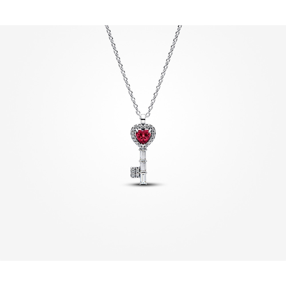 (Novo) Colar Com Chave De Coração Vermelho Elevado em Oferta na Shopee