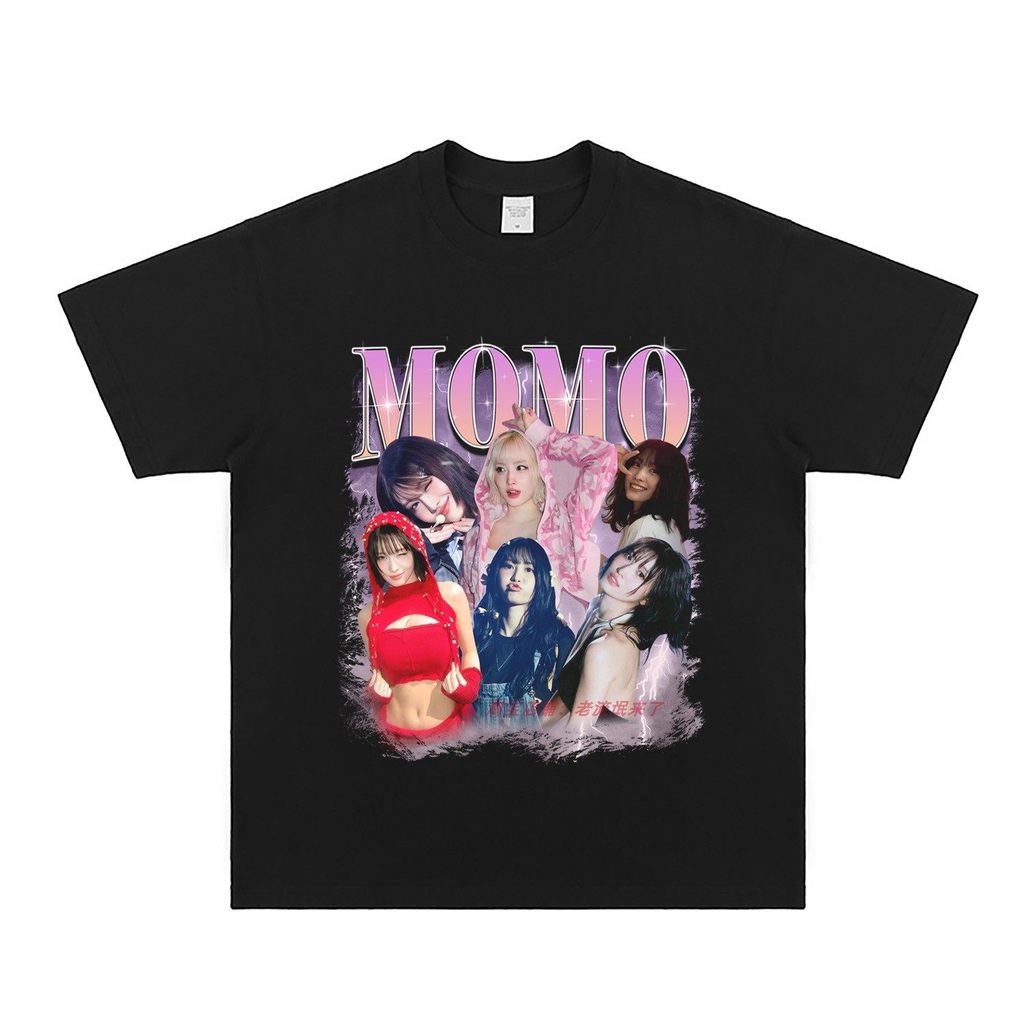 Music.Soul Camiseta Feminina TWICE Momo Hirai KPOP Vintage Grunge Estampada Estilosa Confortável Streetwear