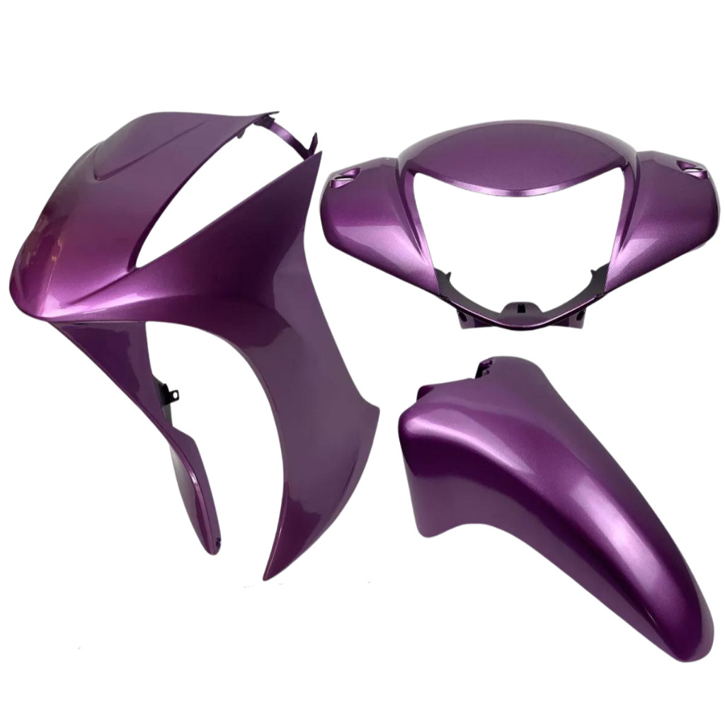 Kit 3 Peças Bico Frontal Carenagem do Farol Paralama Dianteiro Biz 100 2012 a 2016 Rosa