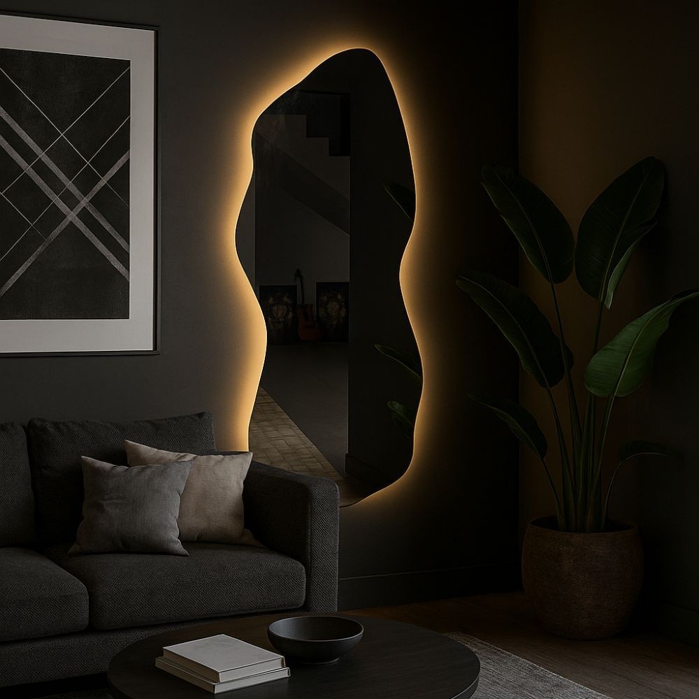 Espelho Grande Corpo Inteiro Com led Espelho Para Sala Quarto Espelho Organico -Br