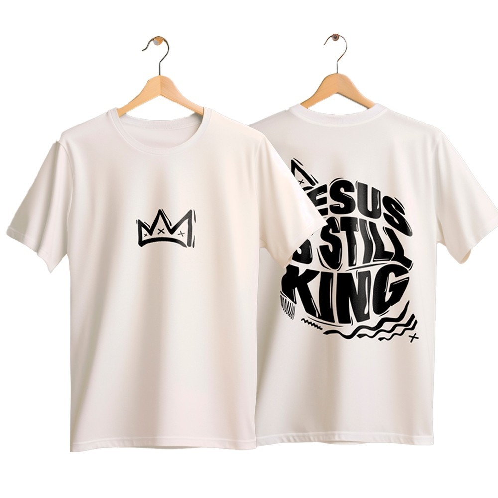 Camiseta Infantil e Juvenil Unissex Estampas Religiosa Gospel para Crianças de 4 a 16 anos
