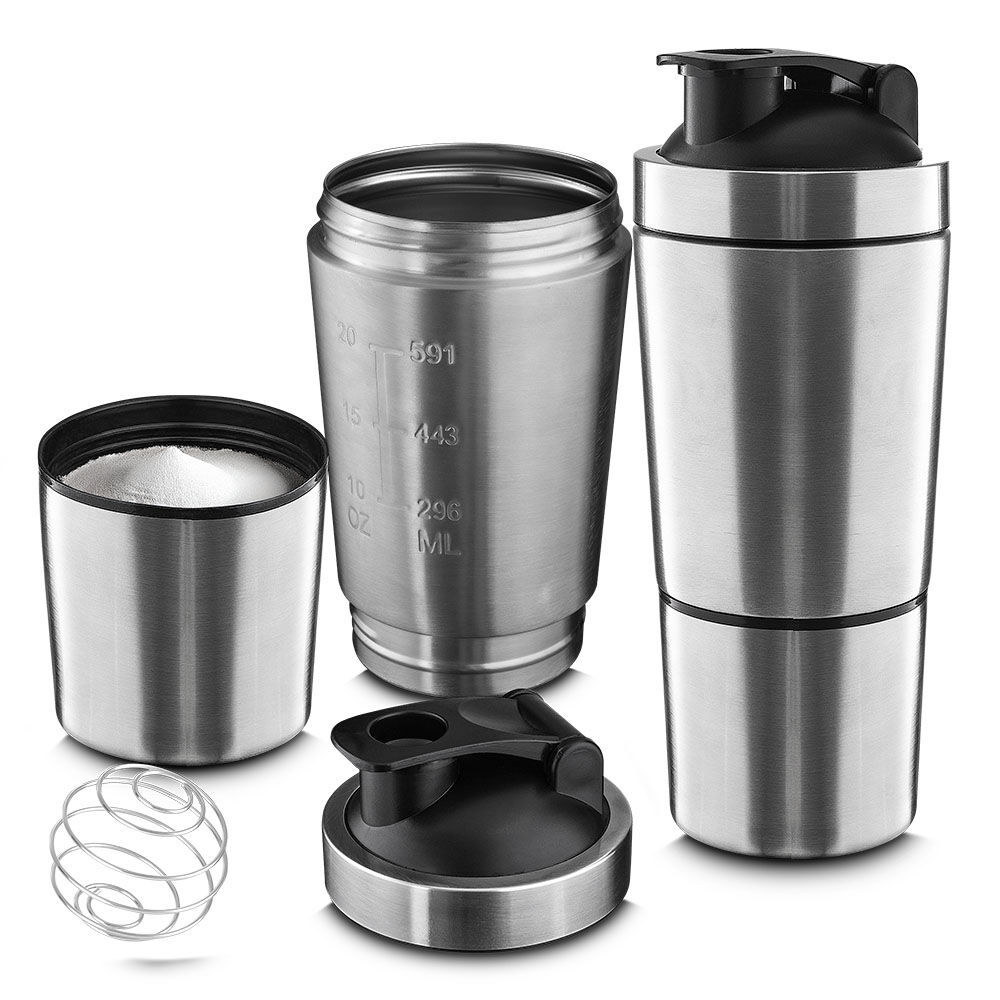 Garrafa Coqueteleira Aço Inox 750ml Shake Gym Suplementos Proteína Academia