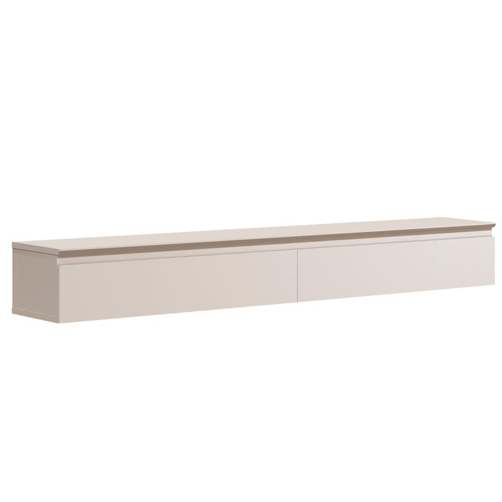 Rack Suspenso Para Painel ou TV até 55 Polegadas 2 Gavetas 1,35m Aspen Off White EDN em Oferta na Shopee