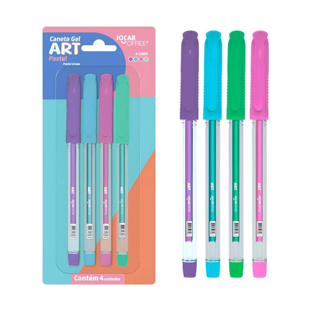 Caneta Gel Art 1.0 Pastel - Blister com 4 Unidades Jocar Office Leonora - 97929 em Oferta na Shopee