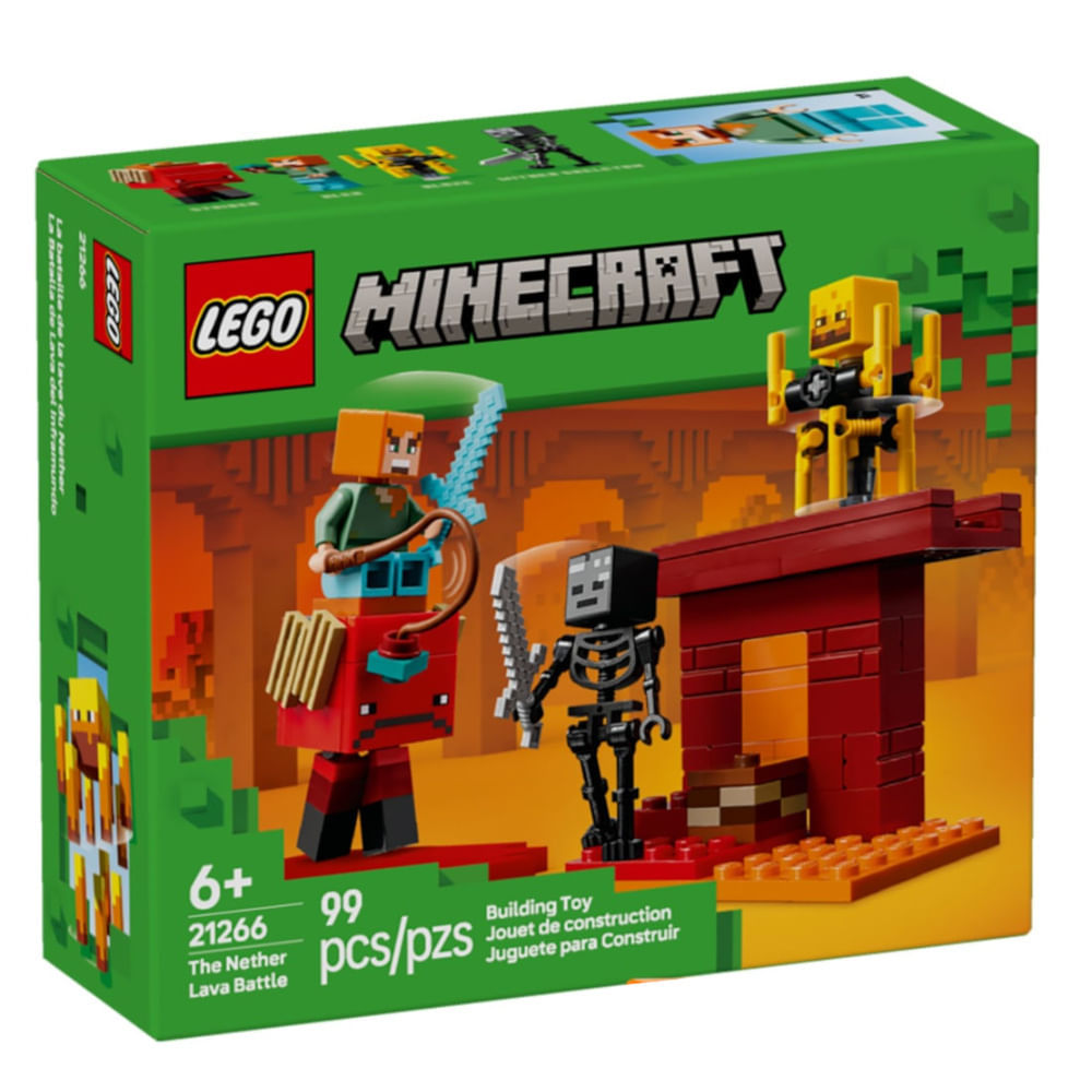 LEGO Minecraft - A Batalha da Lava no Nether - 99 Peças - 21266 em Oferta na Shopee