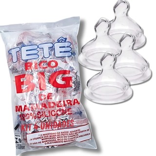 Bico Big De Mamadeira Orto Ortodontico Silicone Kit 4 Unidades Bpa Free Tetê