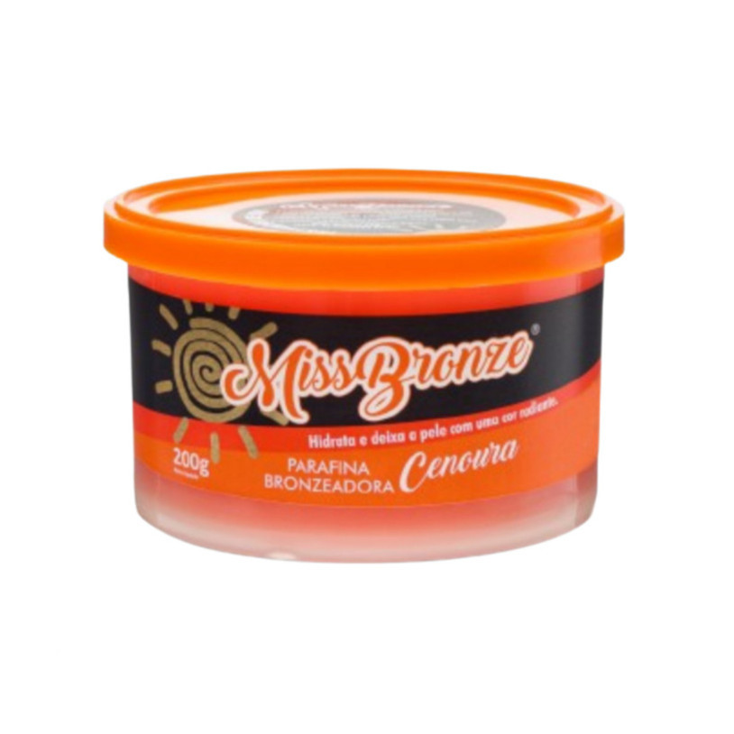 Miss Bronze Parafina para Bronzeamento com Cenoura Ativadora de Tom Dourado Natural 200g