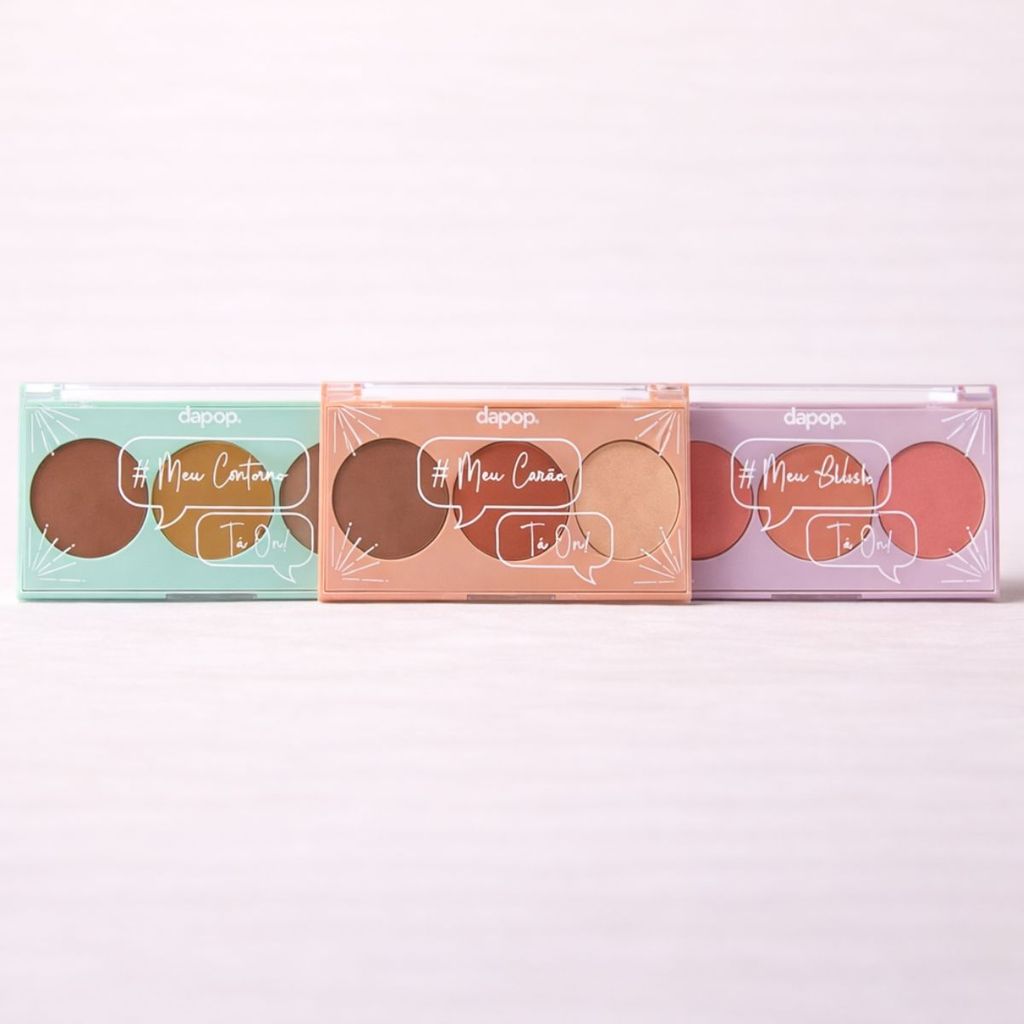 Kit Paleta Trio de Contorno, Blush e Iluminador Tropical Skin - Dapop
