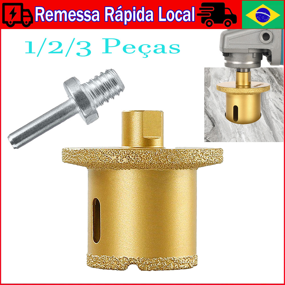 1/2/3 Peças Broca Diamantada 40 mm para Vidro, Espelho, Mármore, Azulejo, Piso, Cerâmica, Granito com Adaptador M14