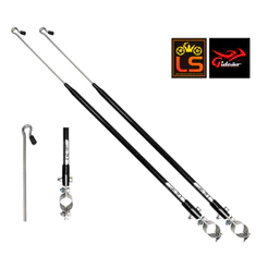 KIT com 2 Antenas Corta Pipa 2 Estágios Retrátil e reclinável para Guidão Preta