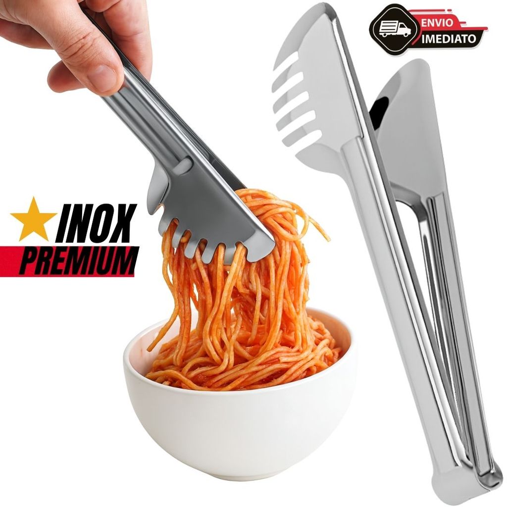 Pegador de Massa e Salada em Aço Inox com Garras | Utensílio de Cozinha para Servir com Praticidade