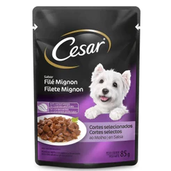 Kit Ração Úmida Cortes Selecionados Filé Mignon para Cães Adultos 20 Unidades Cesar Sachê
