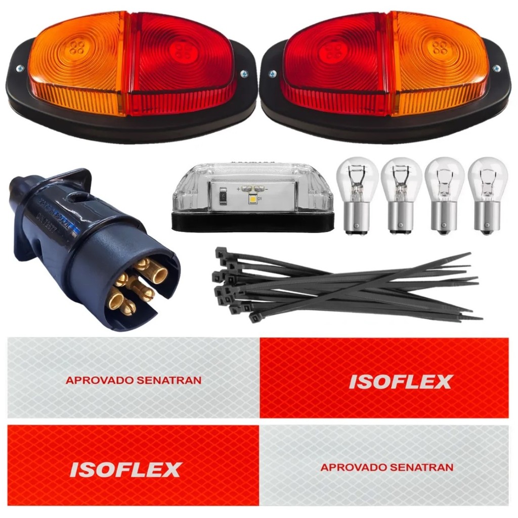 Kit Elétrico Instalação Lanterna Carretinha Reboque Engate Sem Cabo