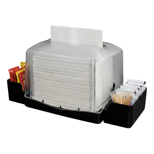 Porta Guardanapo Elisa Mini Fumê/preto C/ Suporte Para Sache Fume