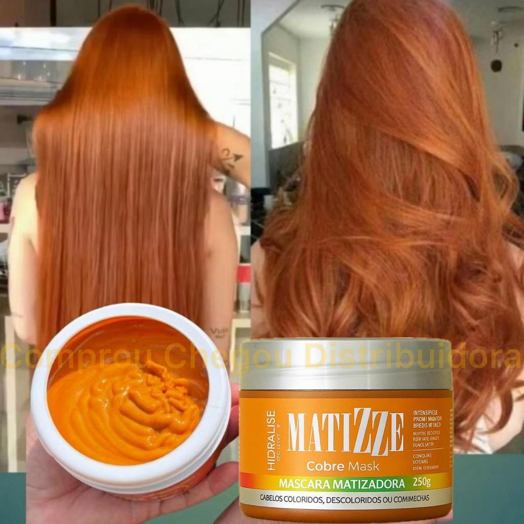 Máscara Tonalizante Matizadora RUIVO COBRE HIDRALISE Ultra Rápida 03 minutos Matizze 100% NATURAL