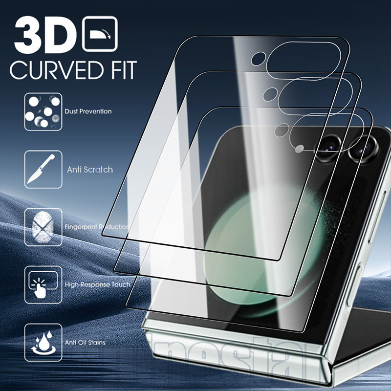 Filmes Traseiros De Telefone De 4-1 Unidade-Para Samsung Galaxy Z Flip 7-Anti-Espionagem , Antiarranhões-Vidro Temperado