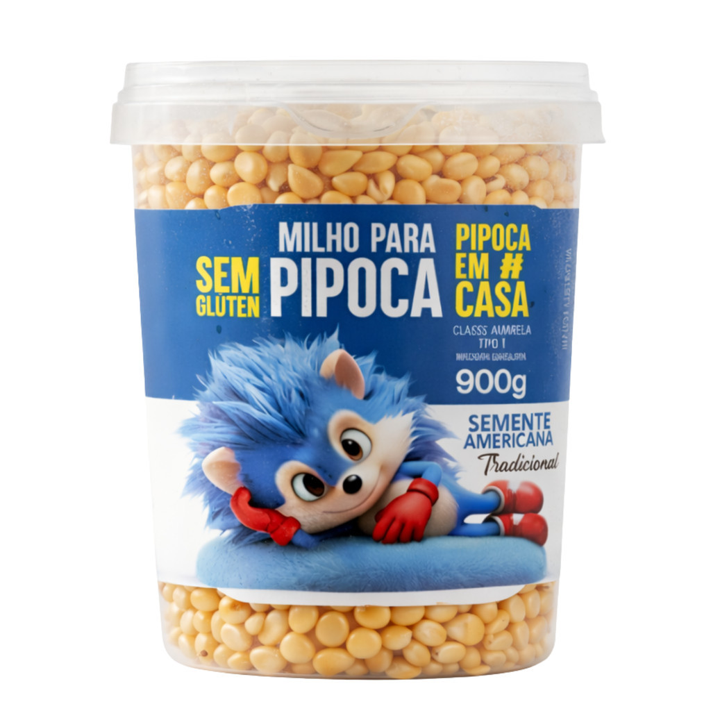 Milho para Pipoca Tradicional – Sem Glúten – Pote Azul 900g - Mais Tempero Oficial