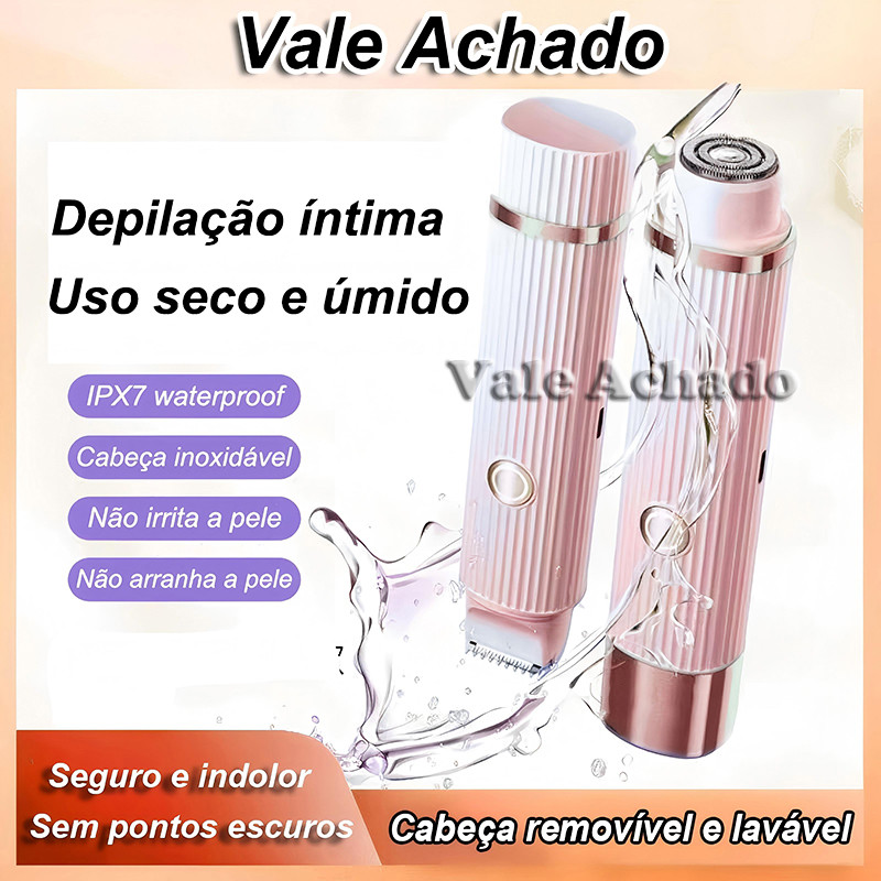 Depilador Eletrico Feminino Recarregável Removedor De Pelos Navalha Dupla