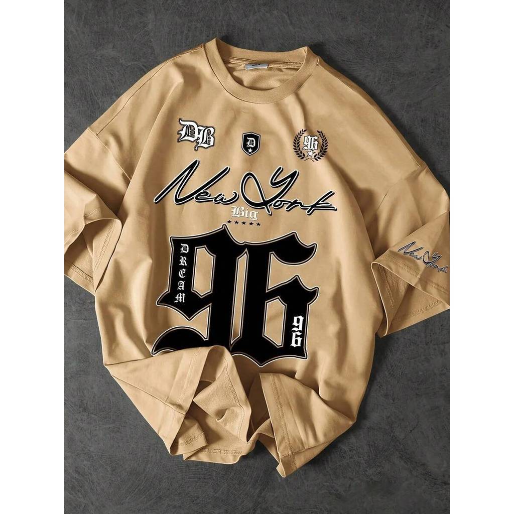 Camiseta Estilosa Estampada Big New York Lançamento Camiseta 100% Algodão Camisetão Solta Oversized Plus Size Camiseta