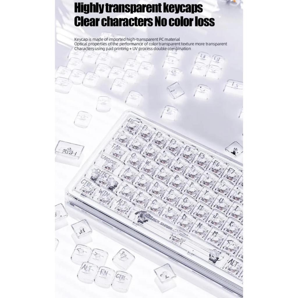 Mini Teclado Gamer Transparante RGB LED Bluetooth sem Fio TE-BKL006