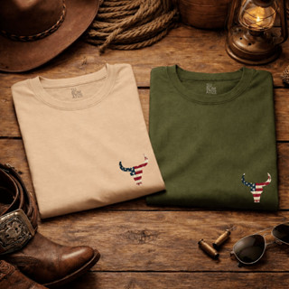 KIT 2 Camisetas Masculina Estampa Touro Country Lançamento 100% Algodão Unissex Premium Best Seller em Oferta na Shopee