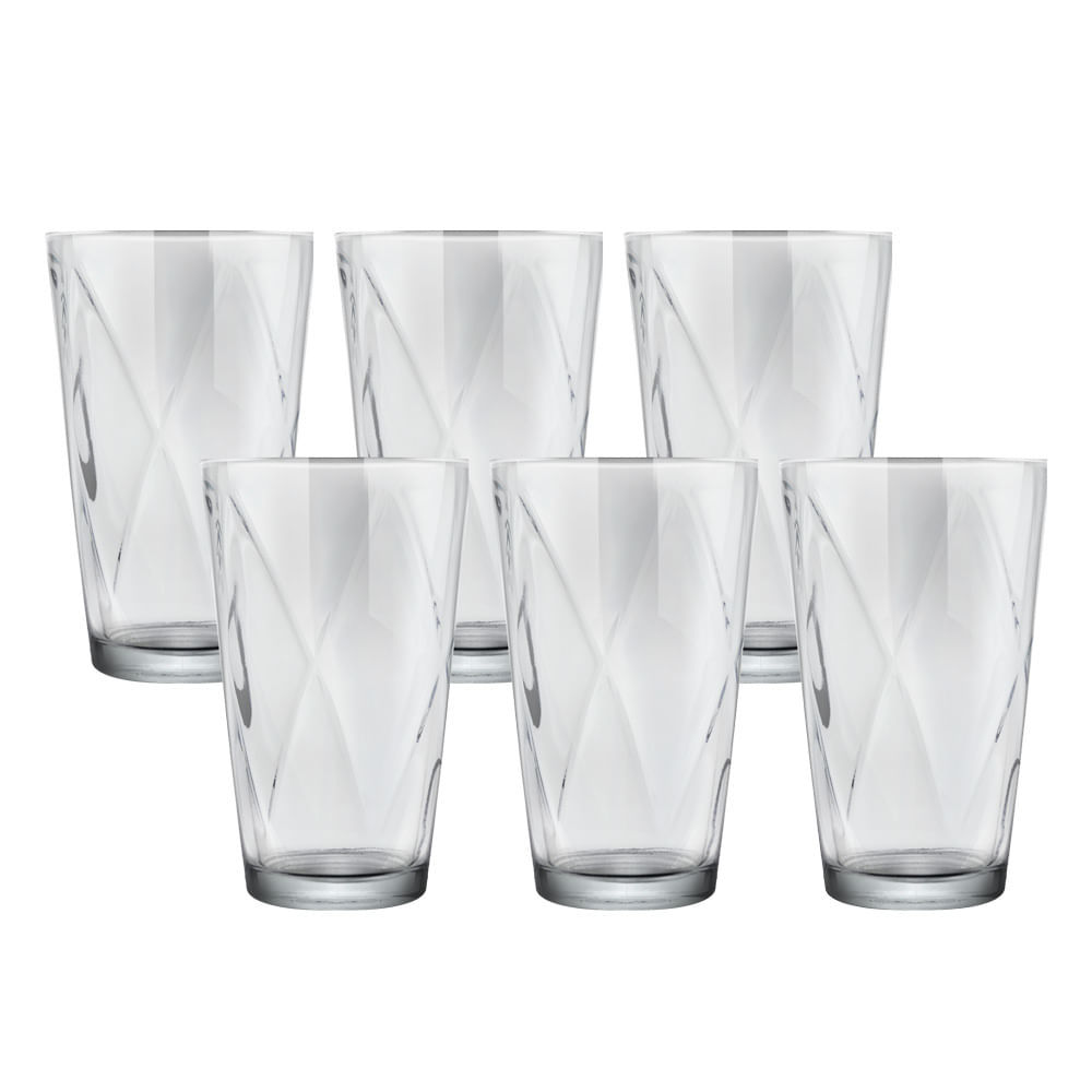 Conjunto de Copos com 6 Peças em Vidro Remy 275ml Remy CV244726 Cazza