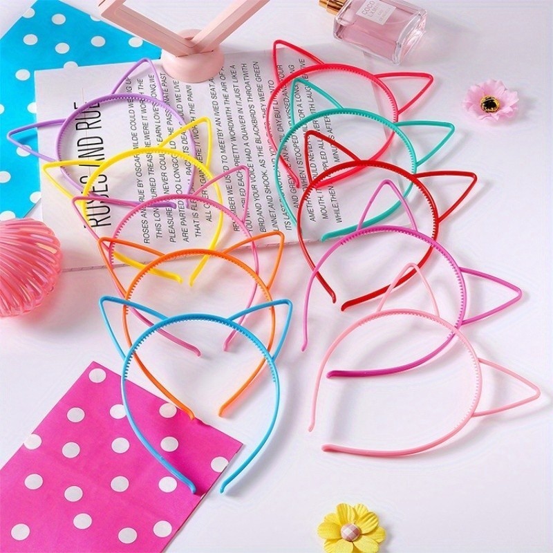 Kit 12 Tiaras Infantil Orelha de Gatinho e Coelho Coloridas – Fantasia Carnaval Festa Escolar - WJ em Oferta na Shopee