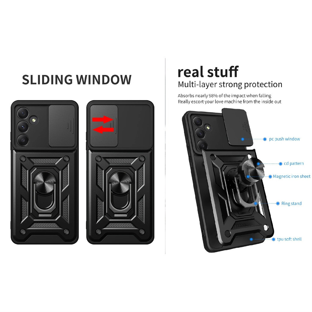 Capa Capinha Armadura Com Anel 360 e Imã e Proteção para Camera Samsung Galaxy A
