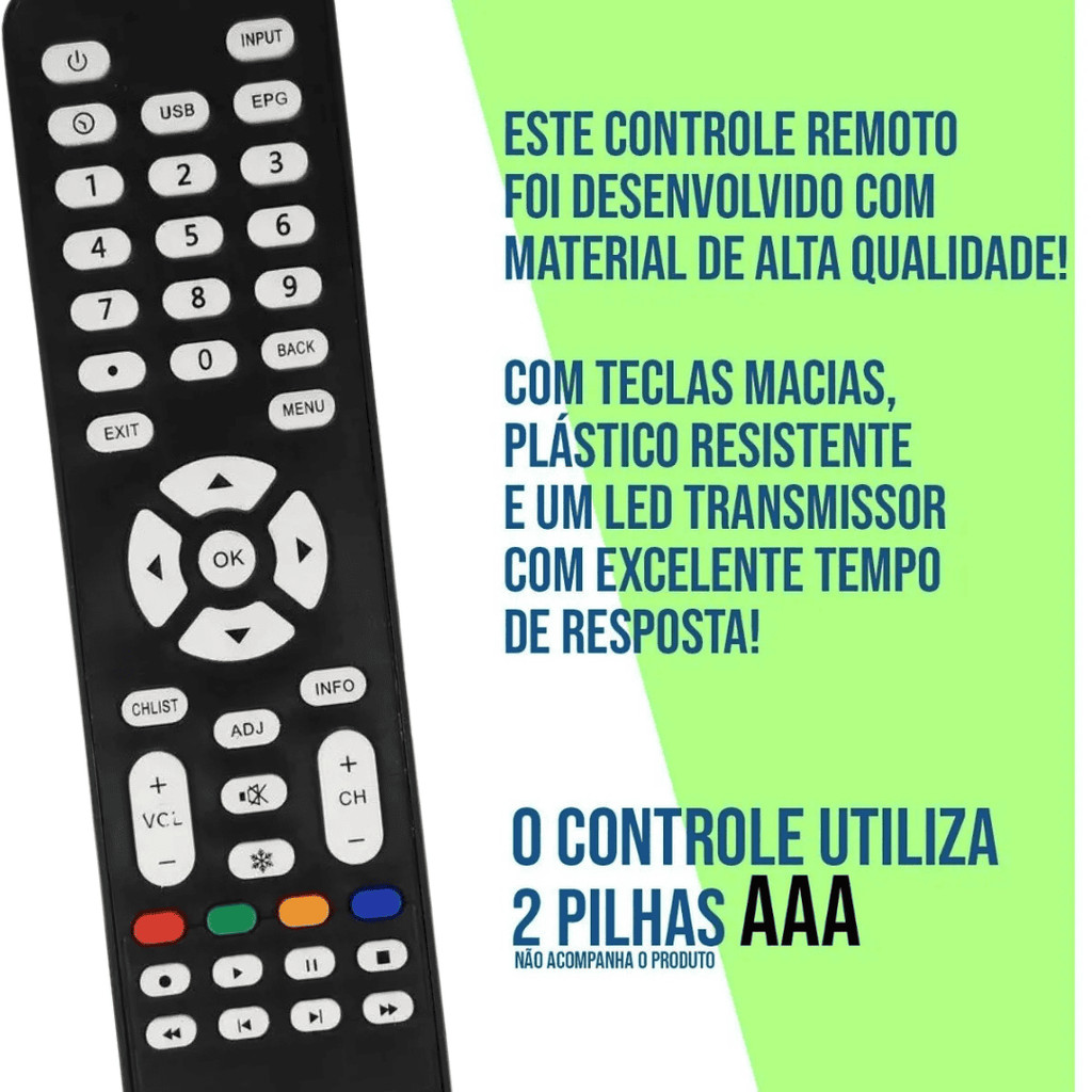 Kit 2 controle remoto tv aoc le40d1452 - le43d1452 - le48d1452 — imagem 2 de 2