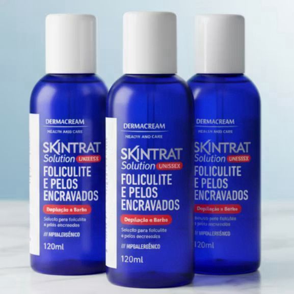Kit 3 Skintrat 120ml Foliculite e Pelos Encravados | Pós Depilação e Barba  Unissex