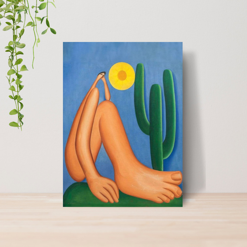 Quadro Decorativo Abaporu Tarsila Do Amaral Arte Brasil 08 | Placa 20x28 Poster Decoração Quarto Sala