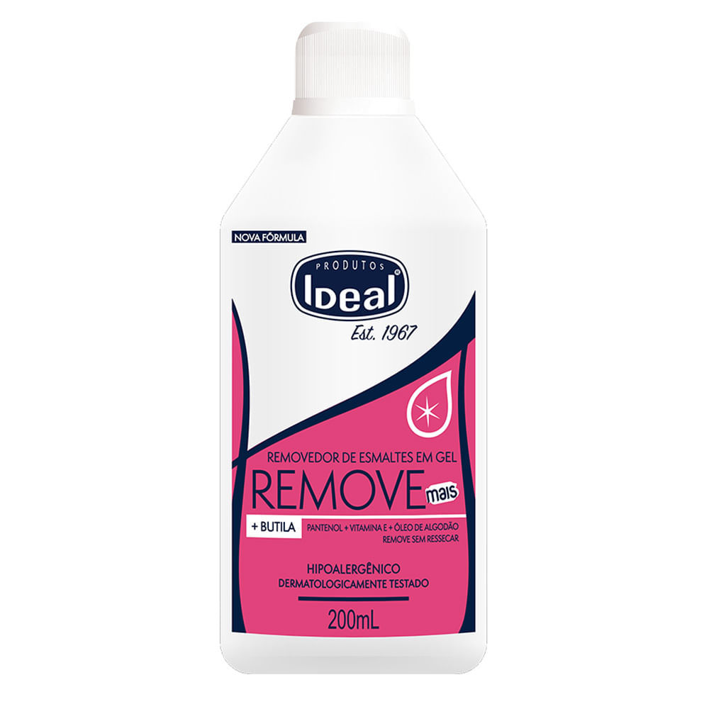 Removedor de Esmalte em Gel Ideal Remove Mais com Butila 200ml em Oferta na Shopee