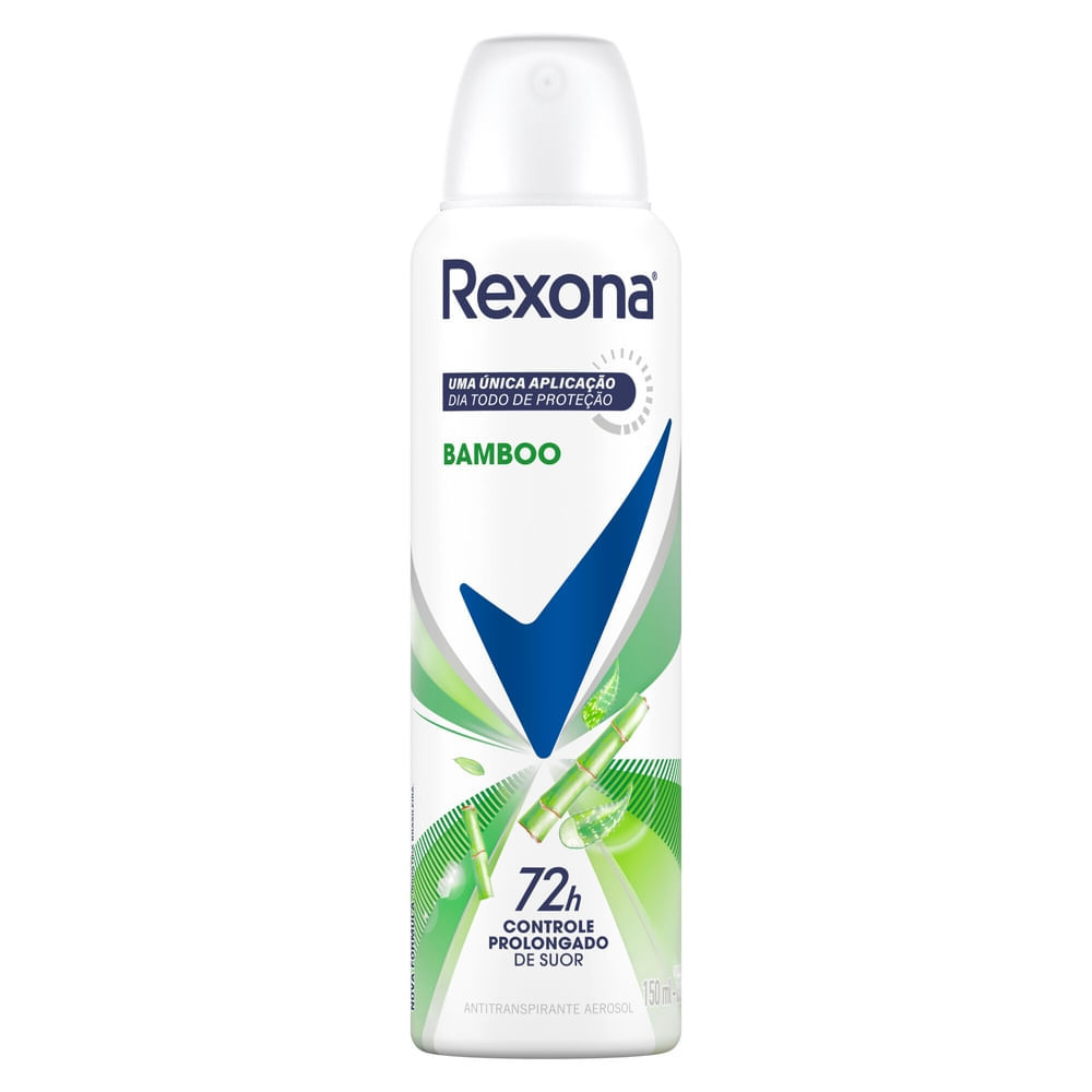 Desodorante Antitranspirante Aerosol Feminino Rexona Bamboo 72 horas 150ml em Oferta na Shopee