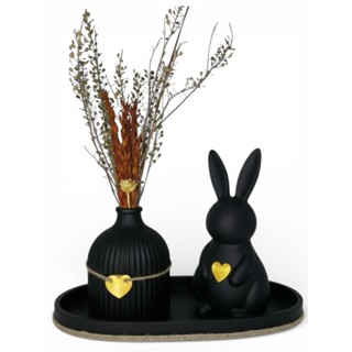 Kit Decoração sala Páscoa Coelho Vaso e Bandeja Enfeite Mesa Posta Casa Moderno em Oferta na Shopee