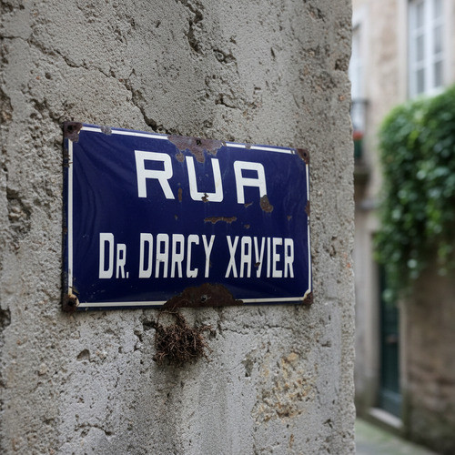 Placa Antiga De Rua Dr. Darcy Xavier Esmaltada - Relíquia Rua