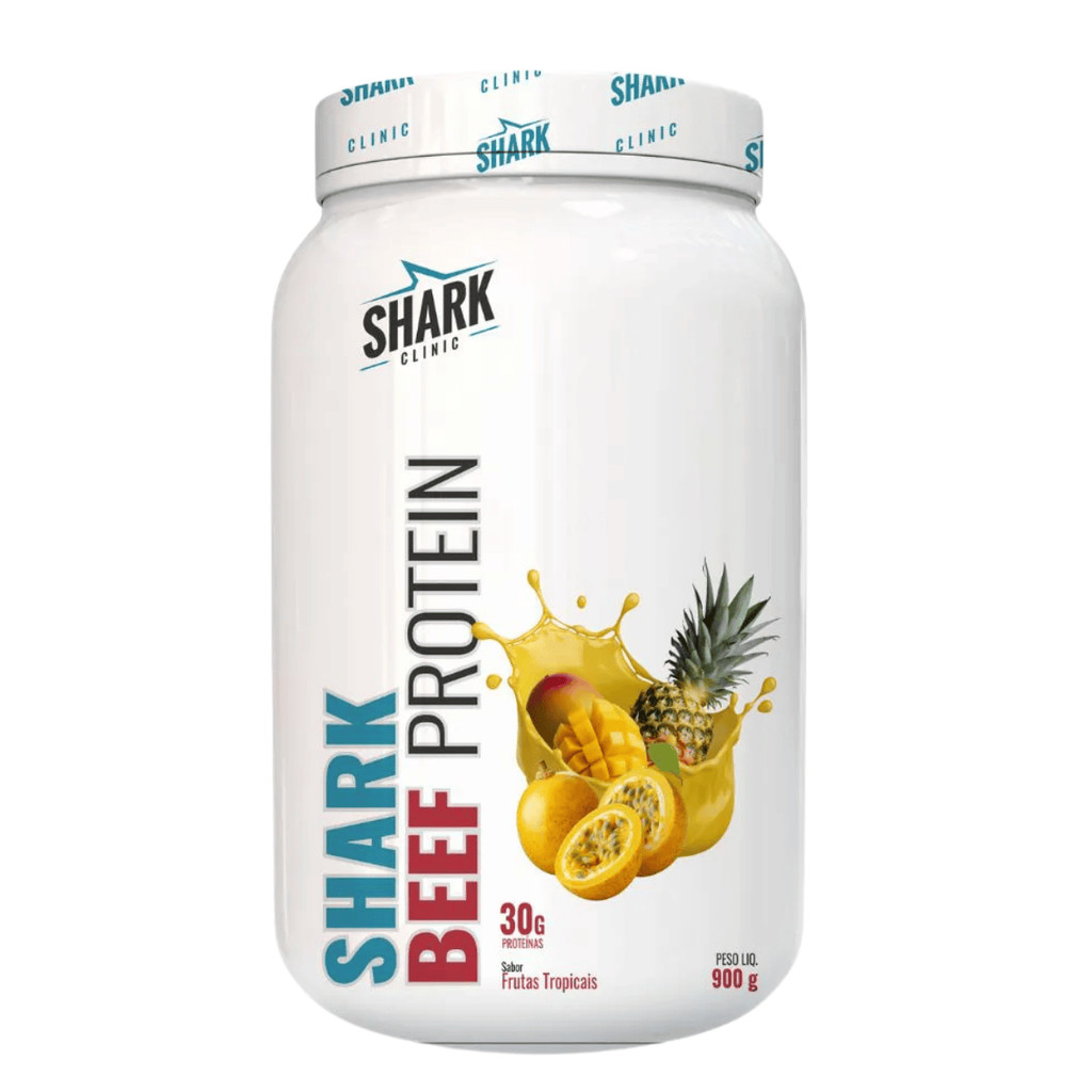 Whey Beef Protein Pote 900g Shark Pro Frutas Tropicais em Oferta na Shopee