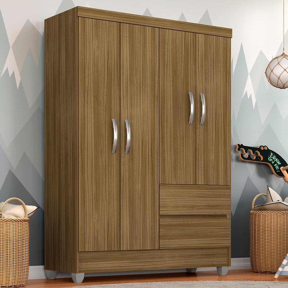 Guarda Roupa Solteiro Bruna 4 Portas Boreal - Moveis Arapongas em Oferta na Shopee