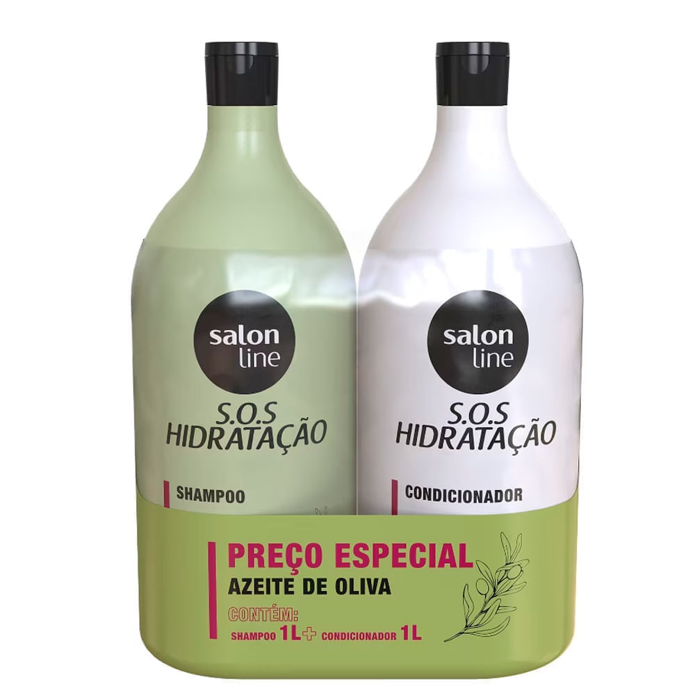 Kit Shampoo E Condicionador Salon Line SOS Hidratação Azeite De Oliva 1L em Oferta na Shopee