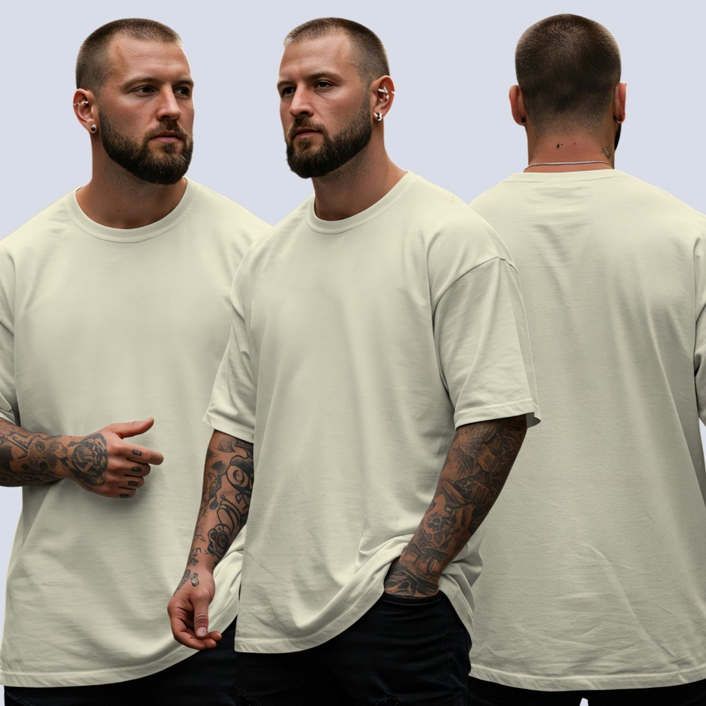 Kit 3 Camisetas Oversized Masculinas Lisas Algodão Premium Básicas Streetwear Gola Redonda Treino