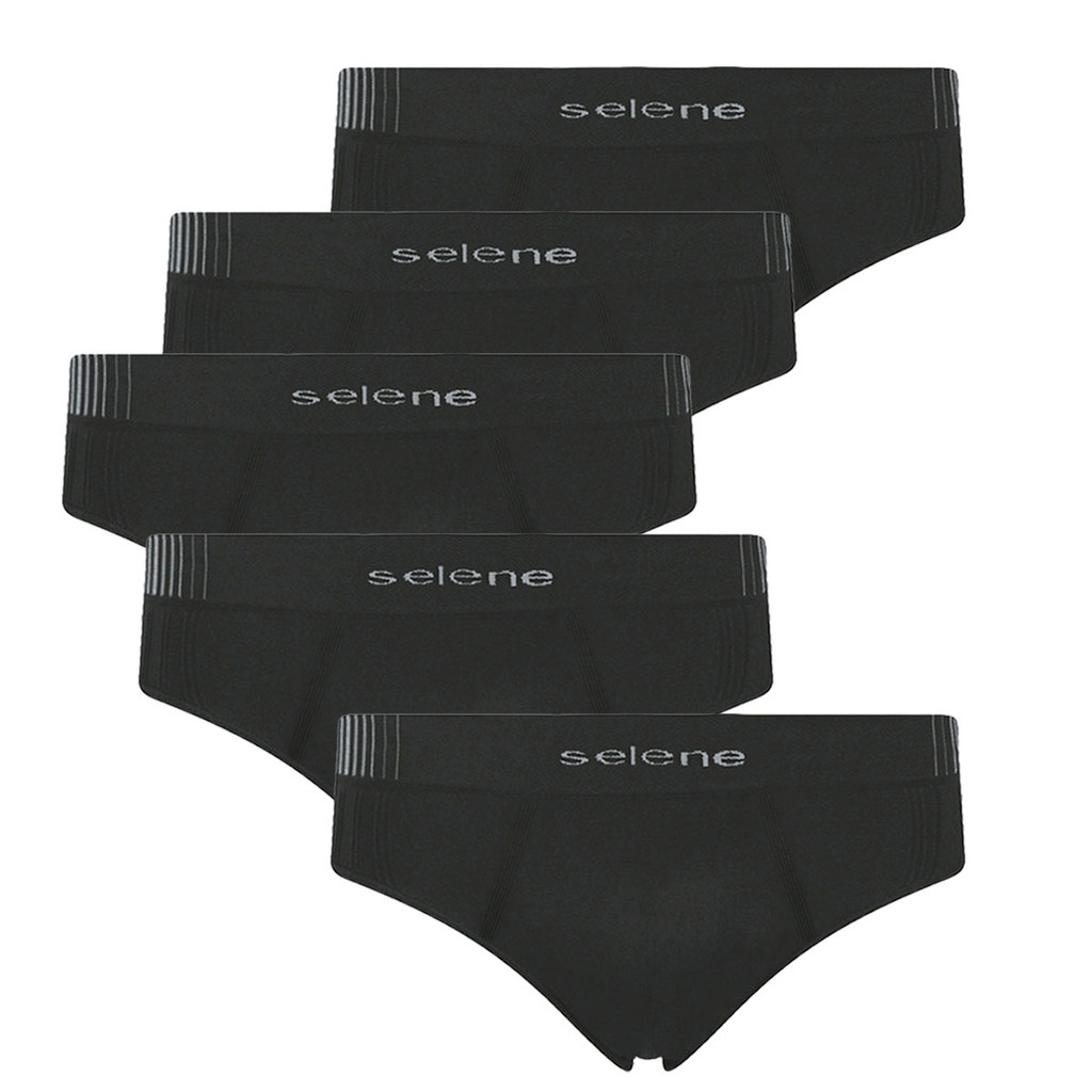 Kit 5 Cueca Microfibra Selene Masculina Slip sem costura — imagem 2 de 2