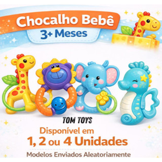 Chocalho Infantil para Bebê brinquedo Sensorial e Educativo Colorido em Oferta na Shopee