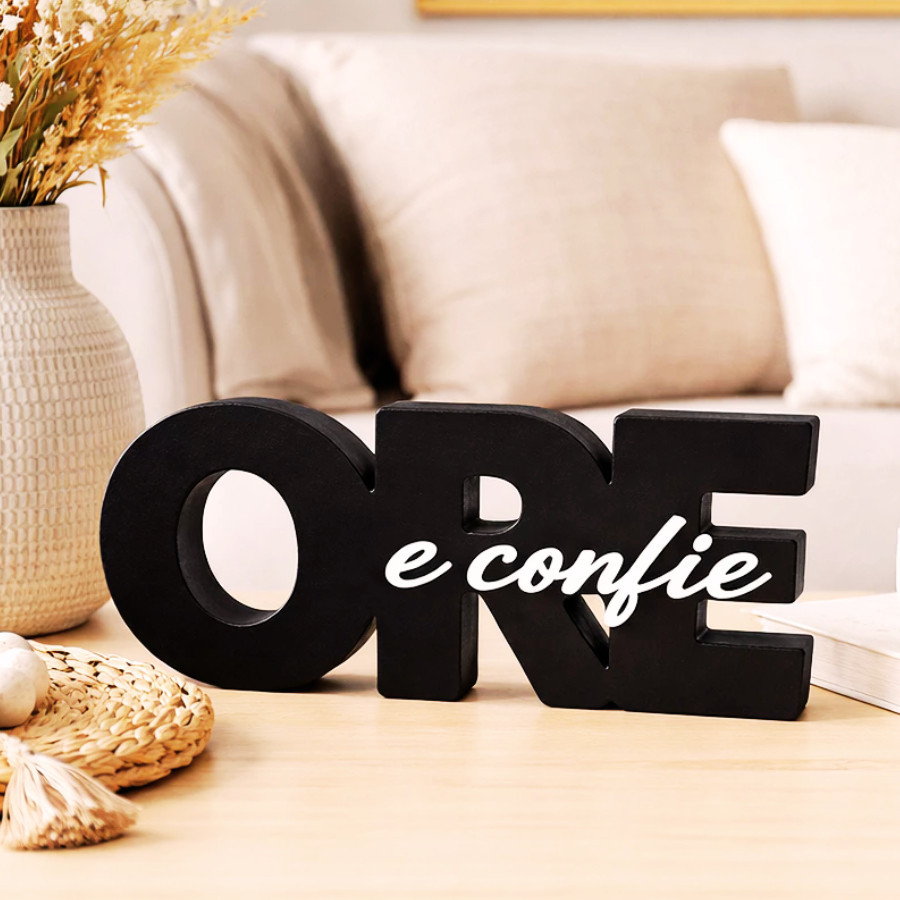 Oferta do dia Letreiro Decorativo 3D Texto Sagrado Decoração para Sala Minimalista Moderna Escritório envio imediato