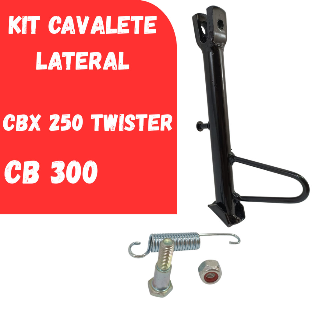 Cavalete Pezinho Lateral Honda Cb 300 Cbx Twister Todos os Anos + Mola + Parafuso Sem Borracha em Oferta na Shopee